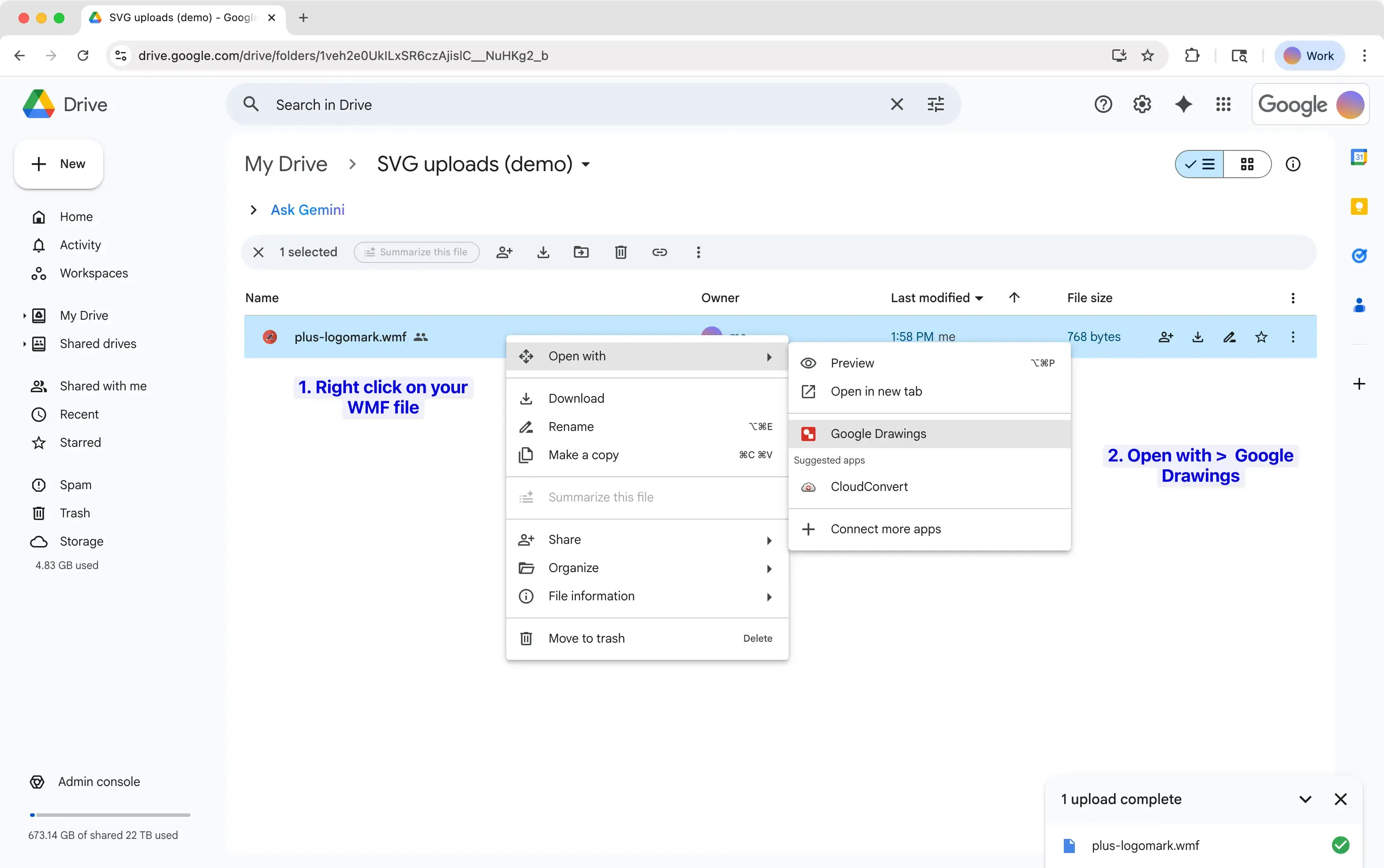 WMF-Datei mit Google Zeichnungen öffnen