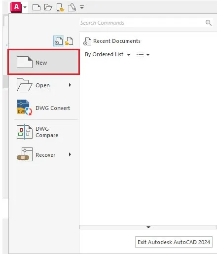 1. AutoCAD öffnen und eine neue Zeichnung erstellen