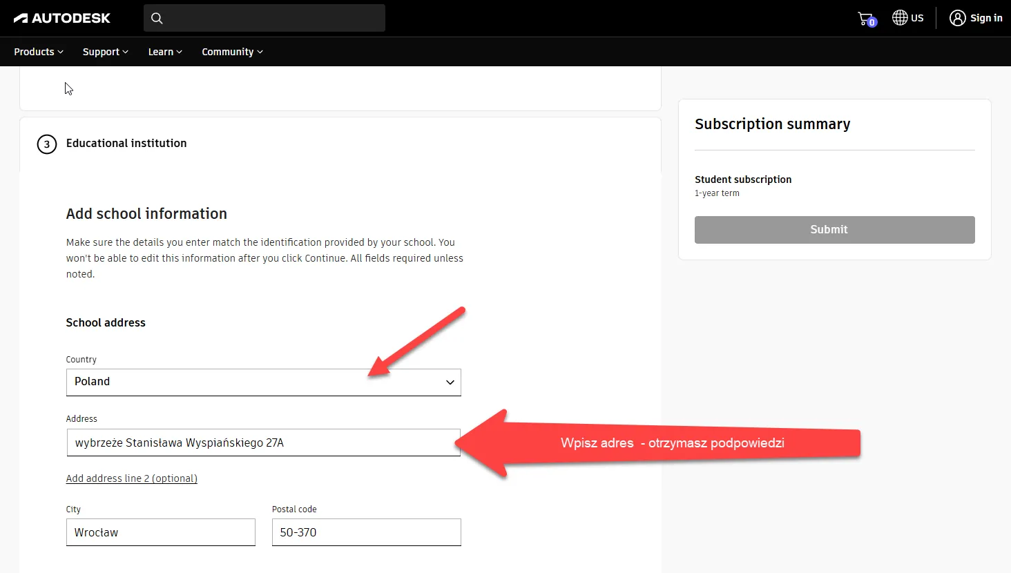 Adressdaten der Hochschule 1