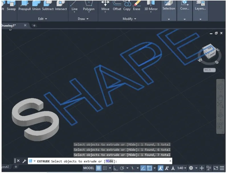 Alle Linien gleichzeitig extrudieren