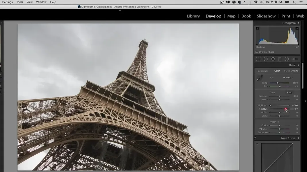 Anpassung von Lichtern und Schatten