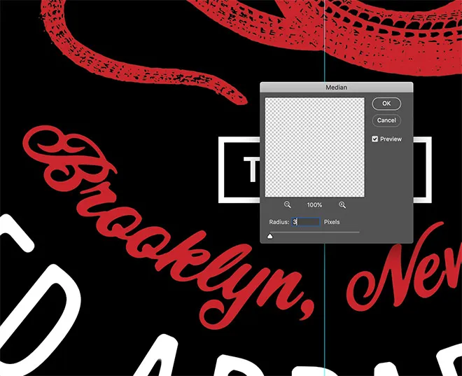 Anwenden des Median-Filters auf weitere Textebenen