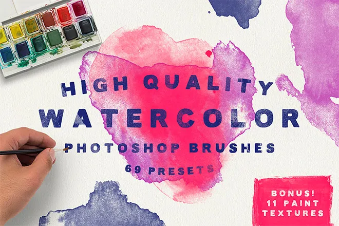 Aquarellpinsel & Bonus-Texturen