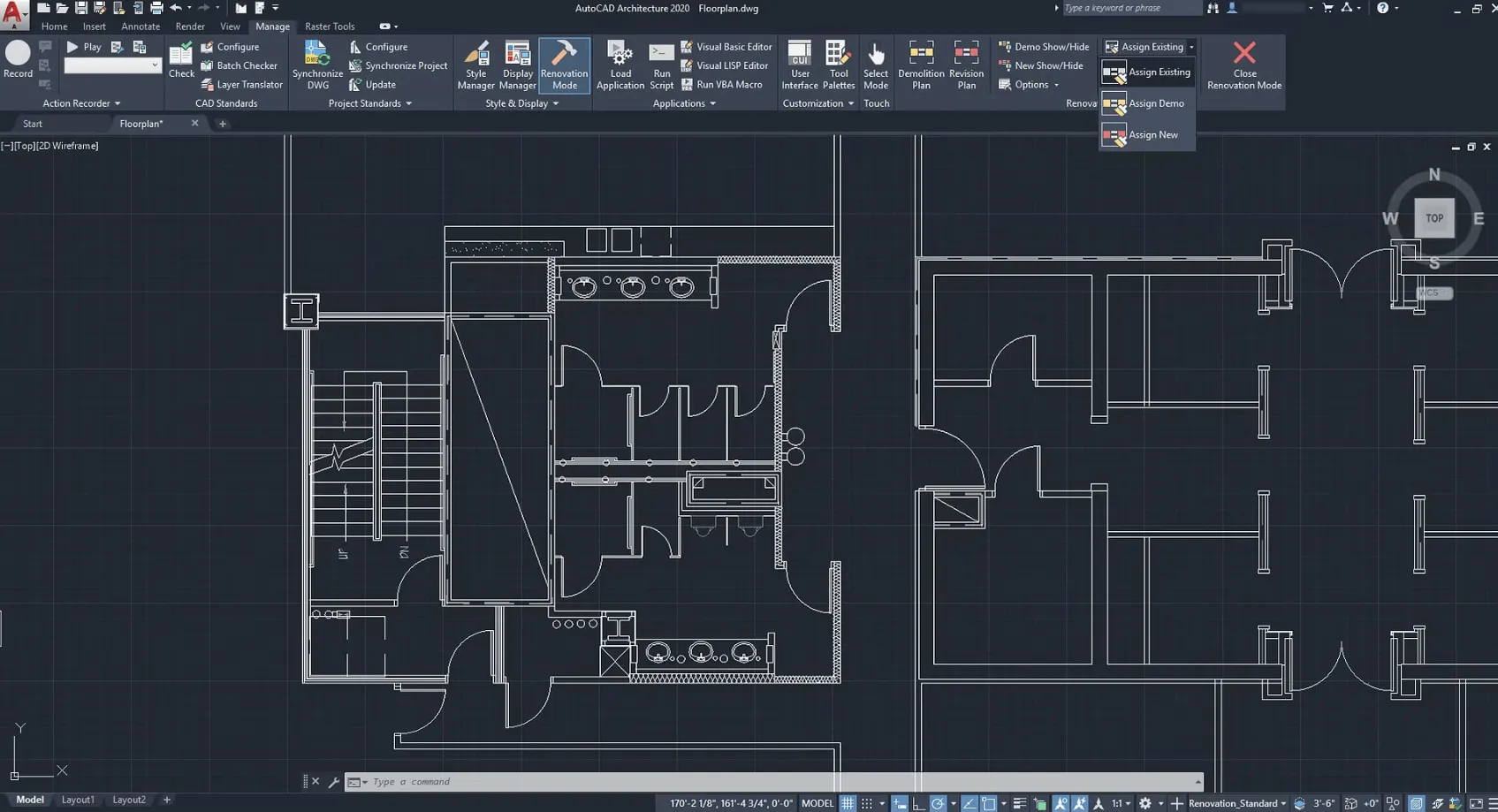 Architektonische Zeichnung in AutoCAD