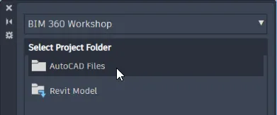 Auswählen von Projekt und Ordner Screenshot