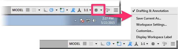 AutoCAD Zahnradsymbolmenü, Option Entwurf & Beschriftung