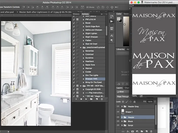 Bearbeitung in Photoshop - Hinzufügen eines Wasserzeichens