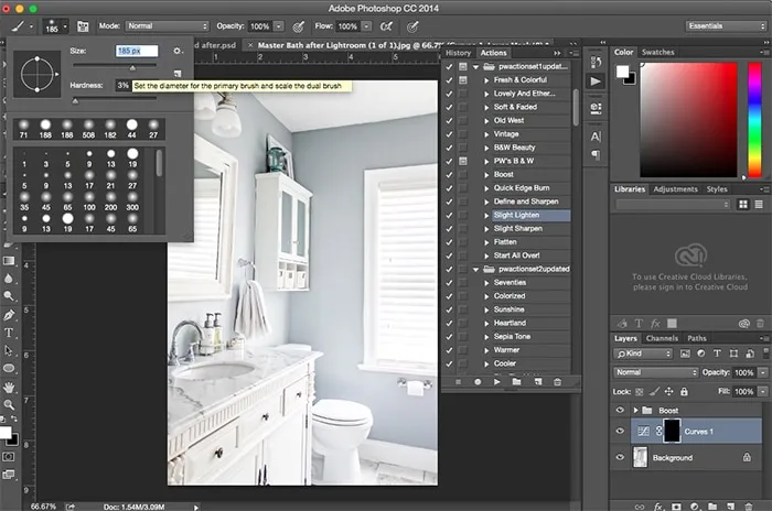 Bearbeitung in Photoshop - Pinselwerkzeug für Helligkeit