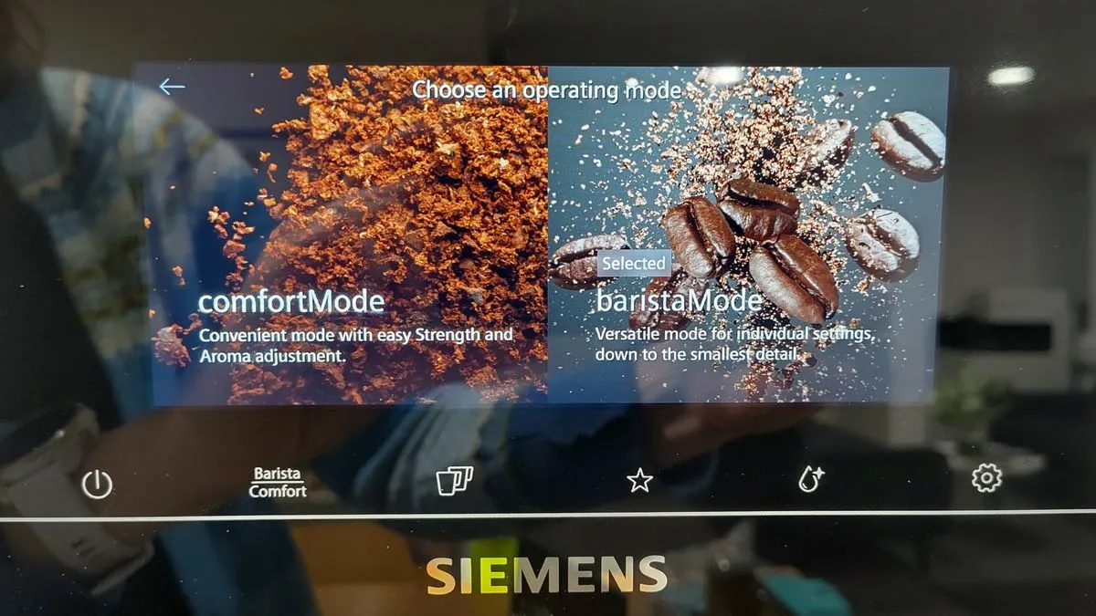 Bedienungsmodi auf der Siemens EQ900 Plus Kaffeemaschine