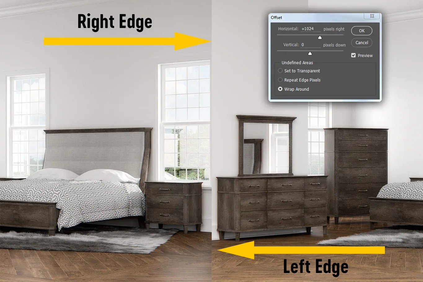 Beispiel des Photoshop-Offset-Filters