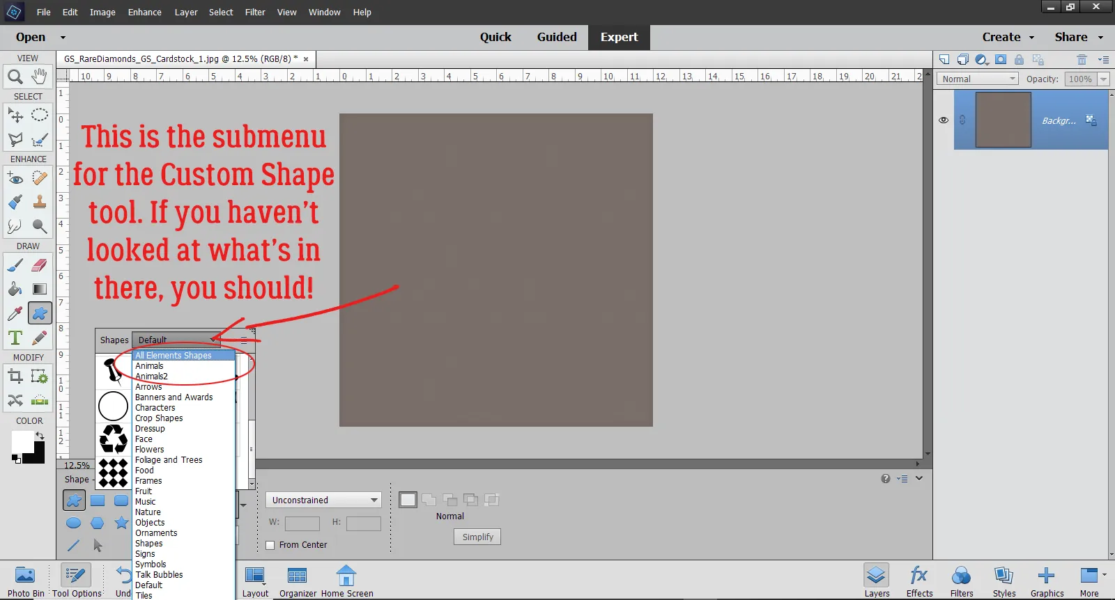Benutzerdefinierte Formen-Bibliothek