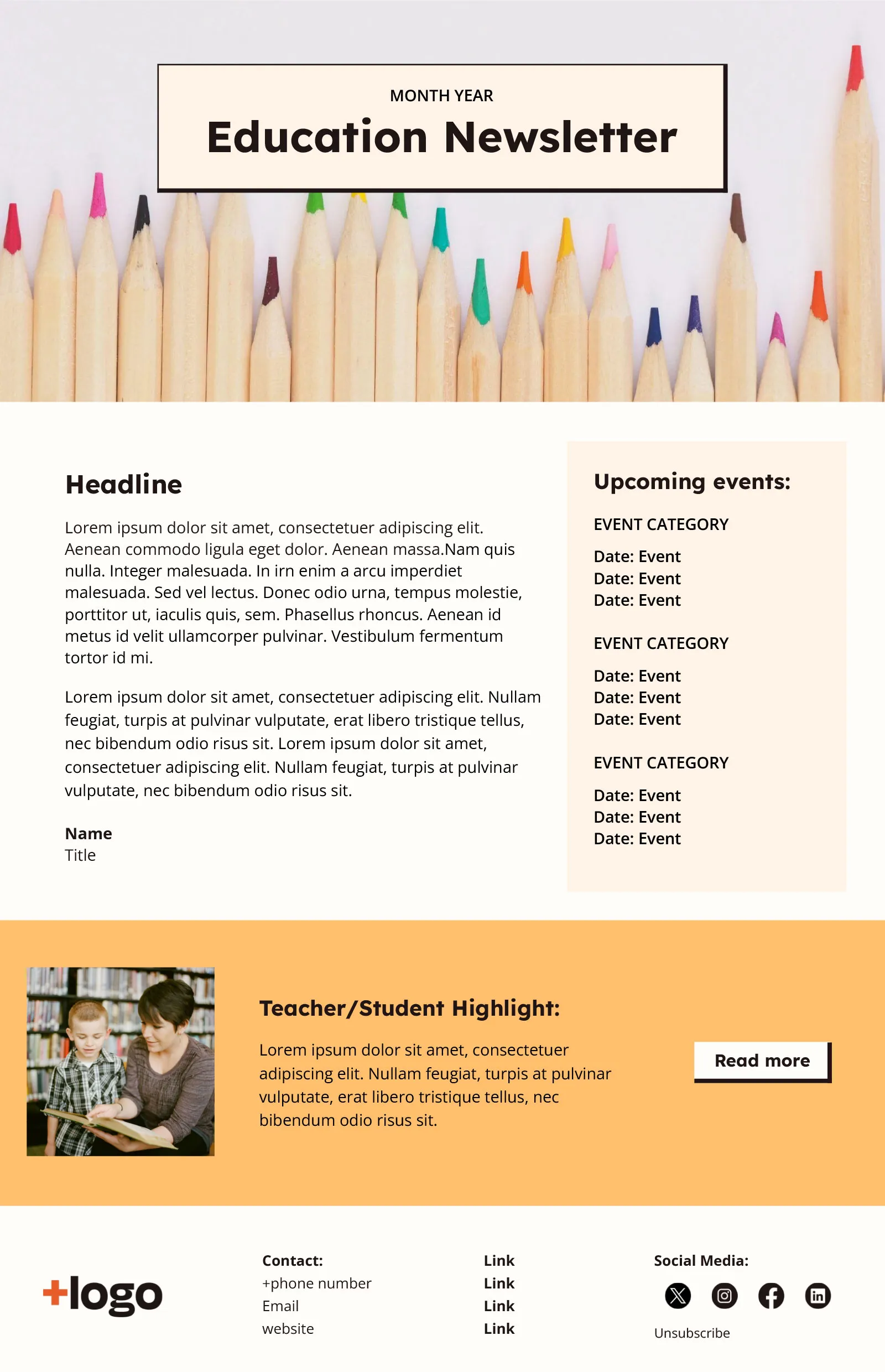 Bildungs-Newsletter Vorlage