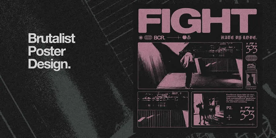Brutalismus-inspiriertes Poster gestalten