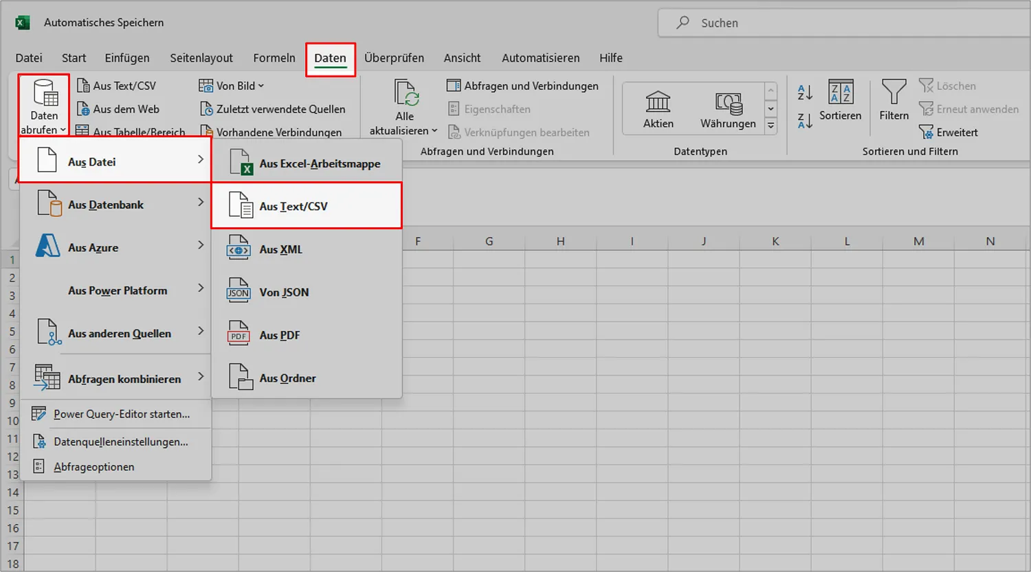 CSV-Datei in Excel umwandeln