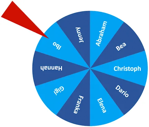 digitales Glücksrad mit Animation