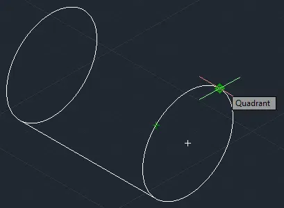 Dritter Quadrant bei der isometrischen Zylindererstellung in AutoCAD