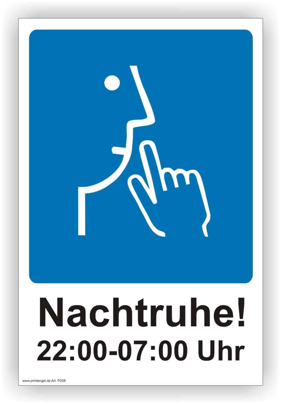 Verbotsschild für Nachtruhe mit Duschsymbol in der Schweiz