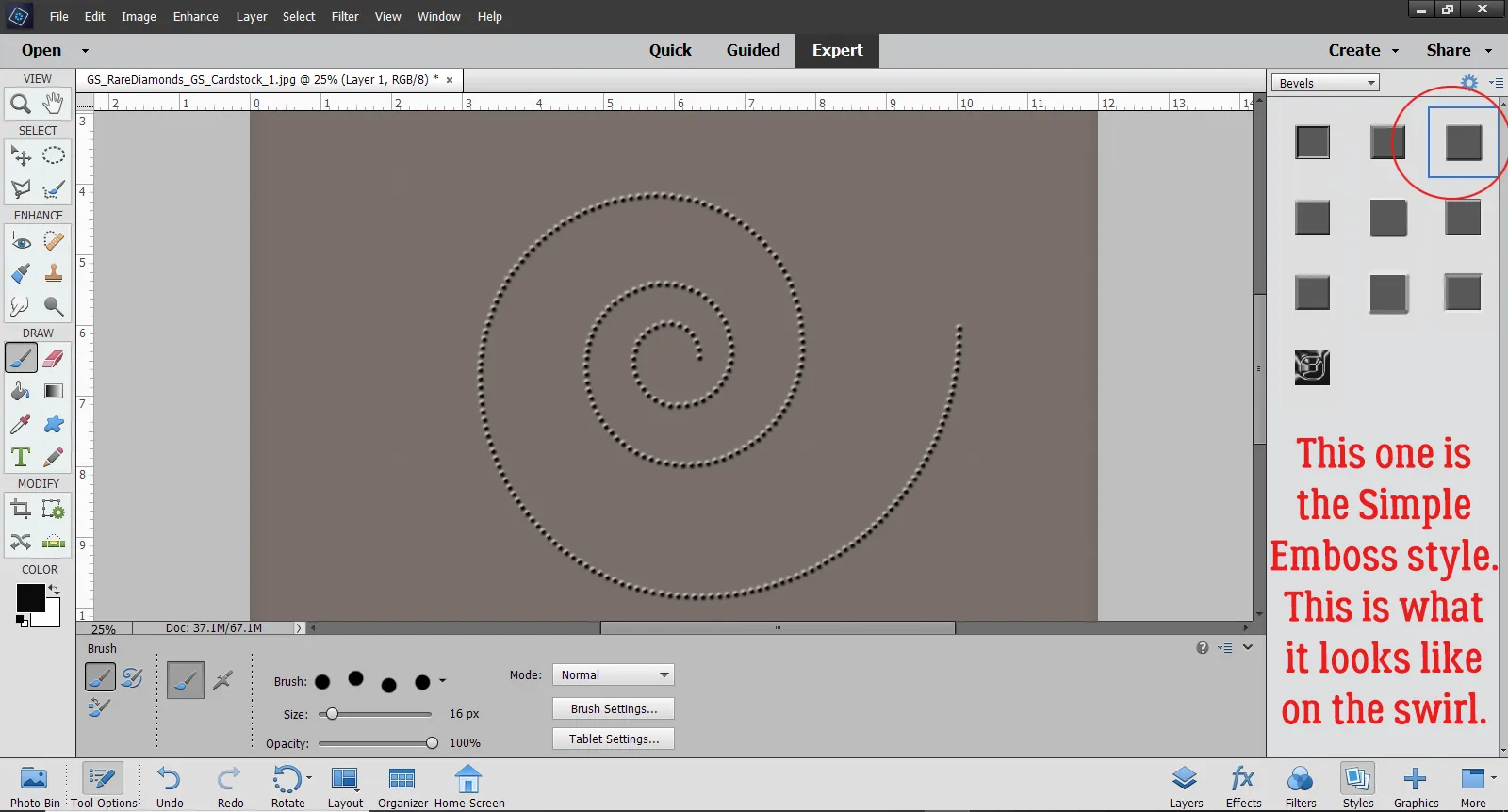 Einfacher Präge-Facettenschliff