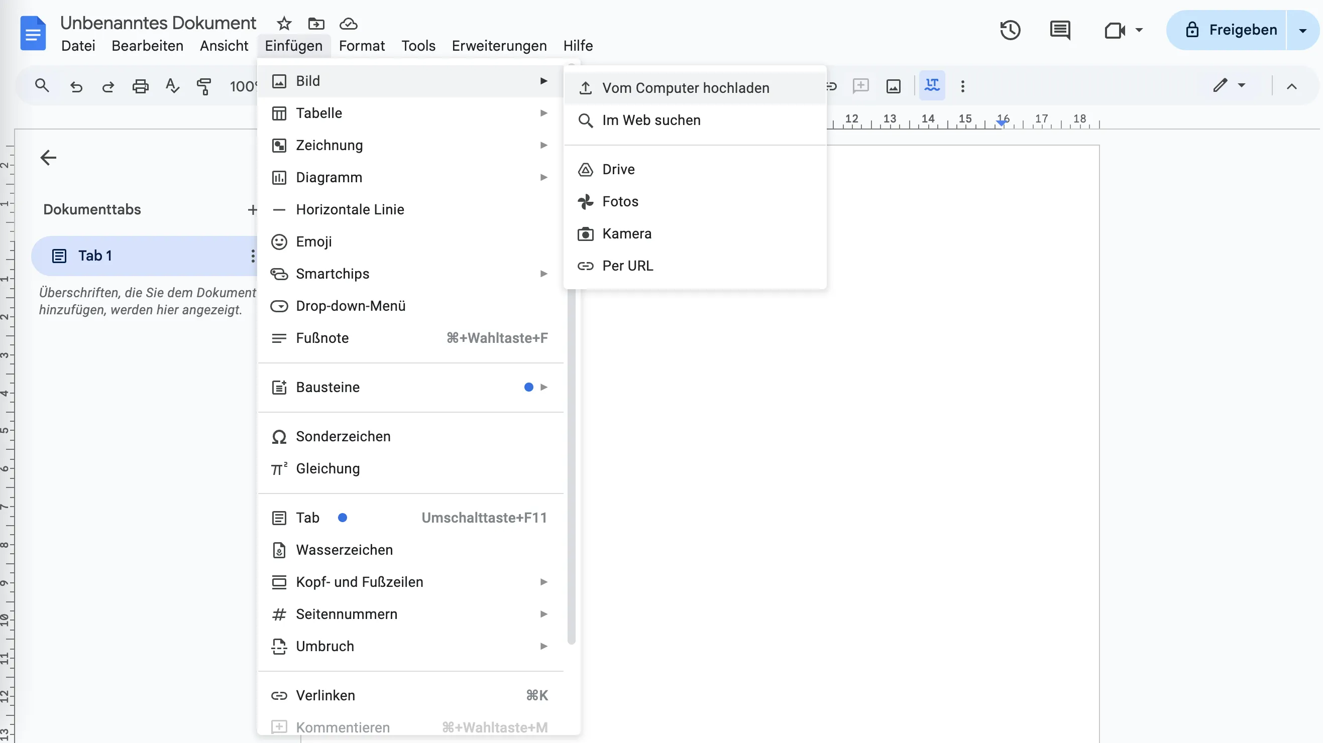 Eingefügte Unterschrift als Bild in Google Docs