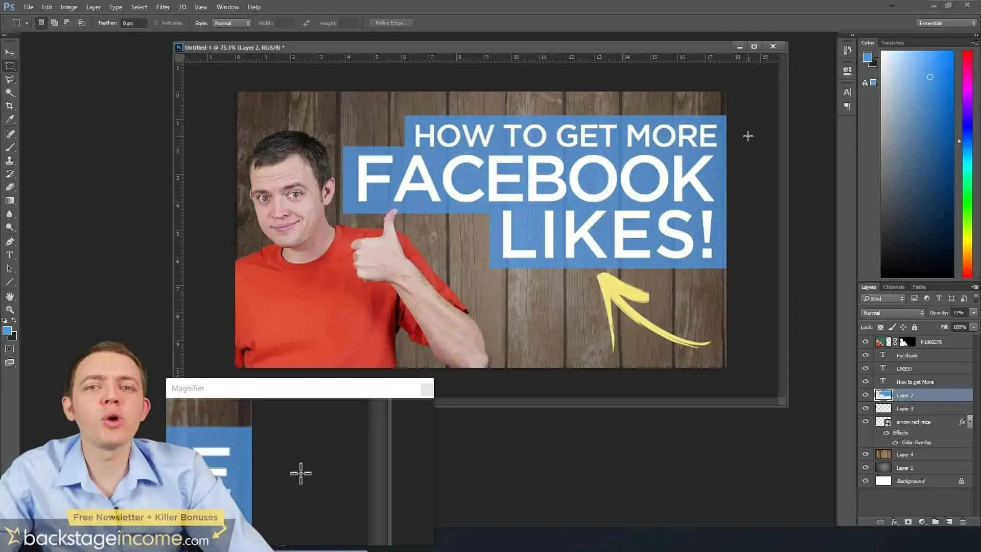 Exportieren des fertigen YouTube-Thumbnails aus Photoshop