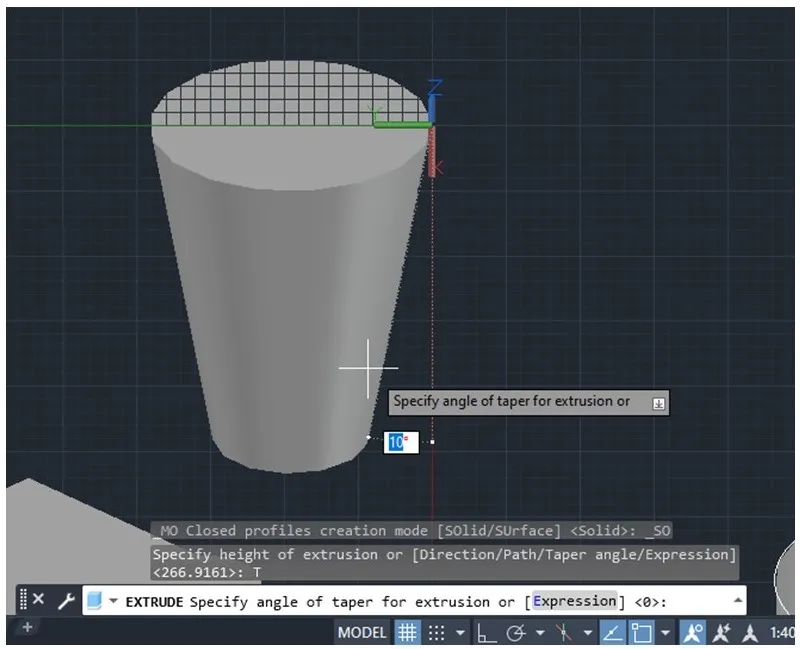 Extrusionshöhe festlegen