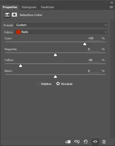 Farbkorrektur in Photoshop mit selektiven Farben