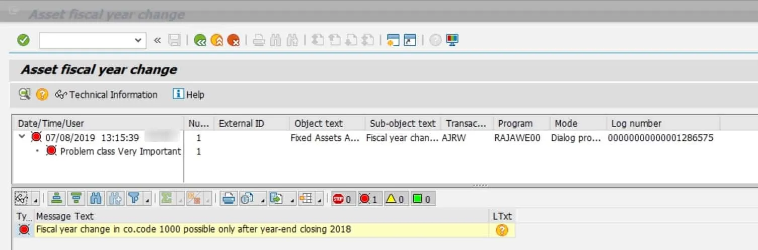 Fehlerprotokoll in AJRW zeigt Notwendigkeit des Abschlusses mit AJAB