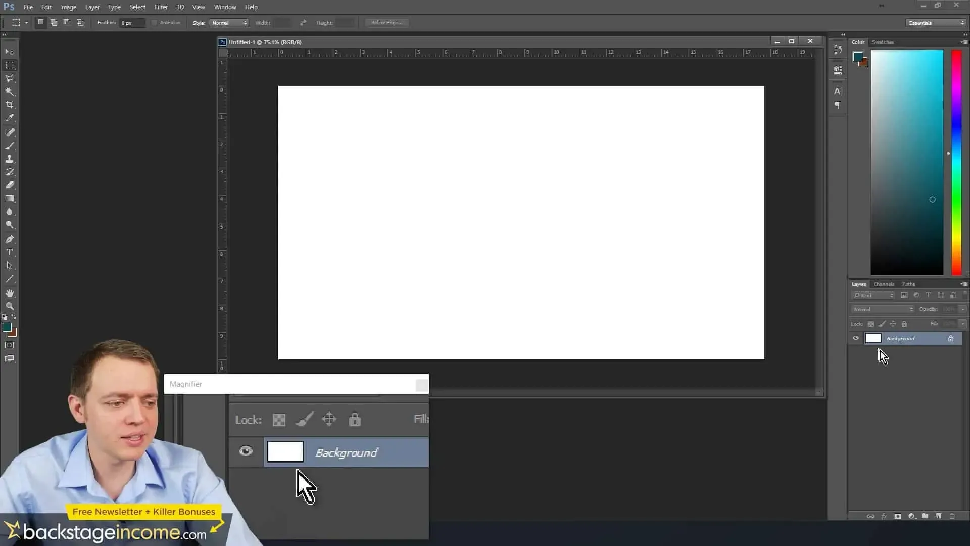 Füllen der Photoshop-Leinwand mit Hintergrunddetails