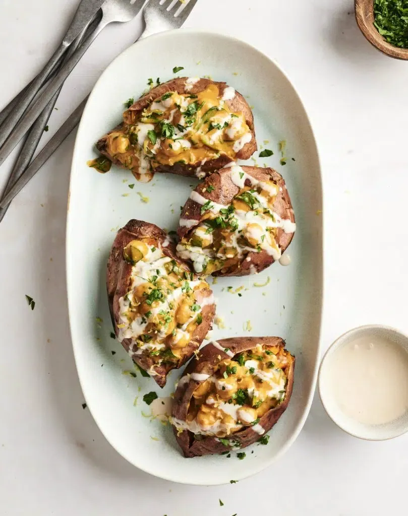 Gefüllte Süßkartofeln