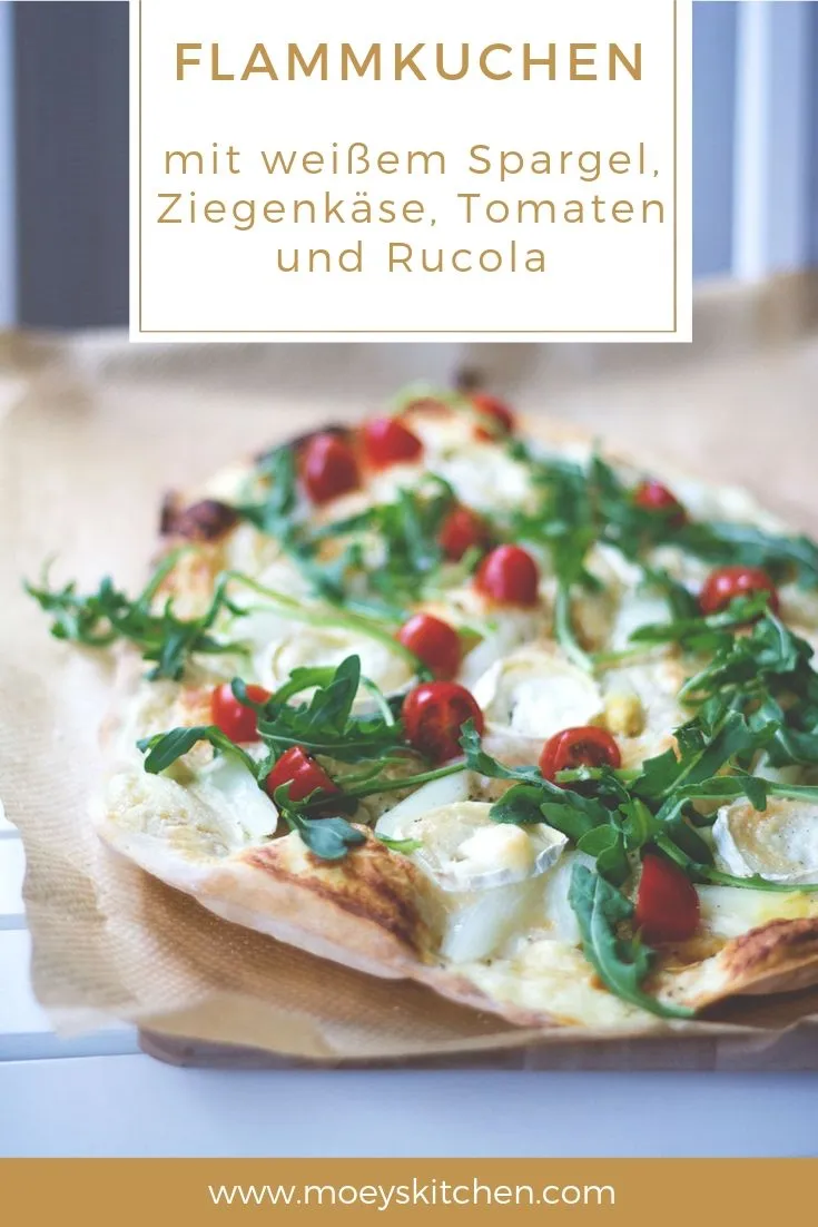 Gepinnter Flammkuchen mit Spargel