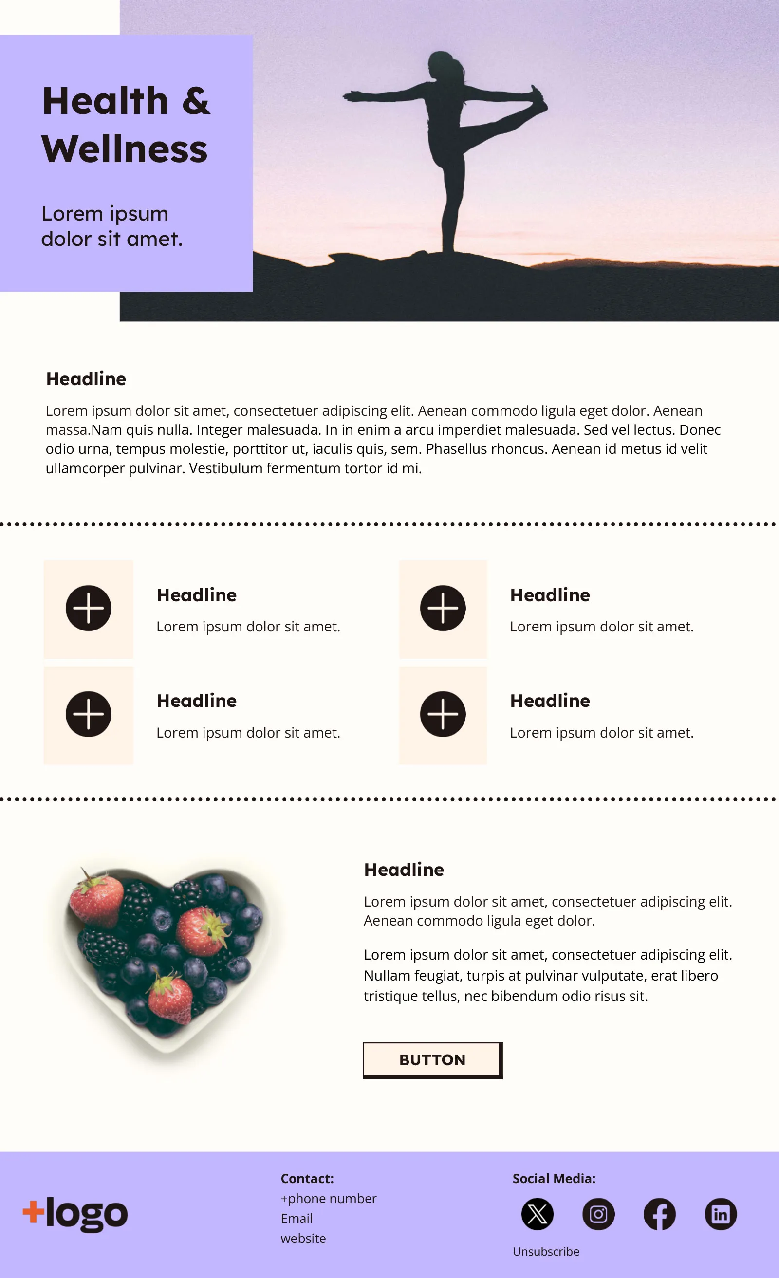 Gesundheits- und Wellness-Newsletter Vorlage