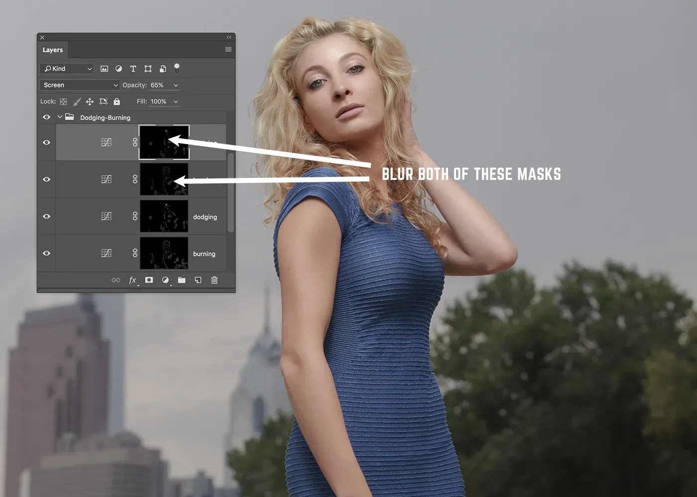 Glättung des Abwedelns und Nachbelichtens