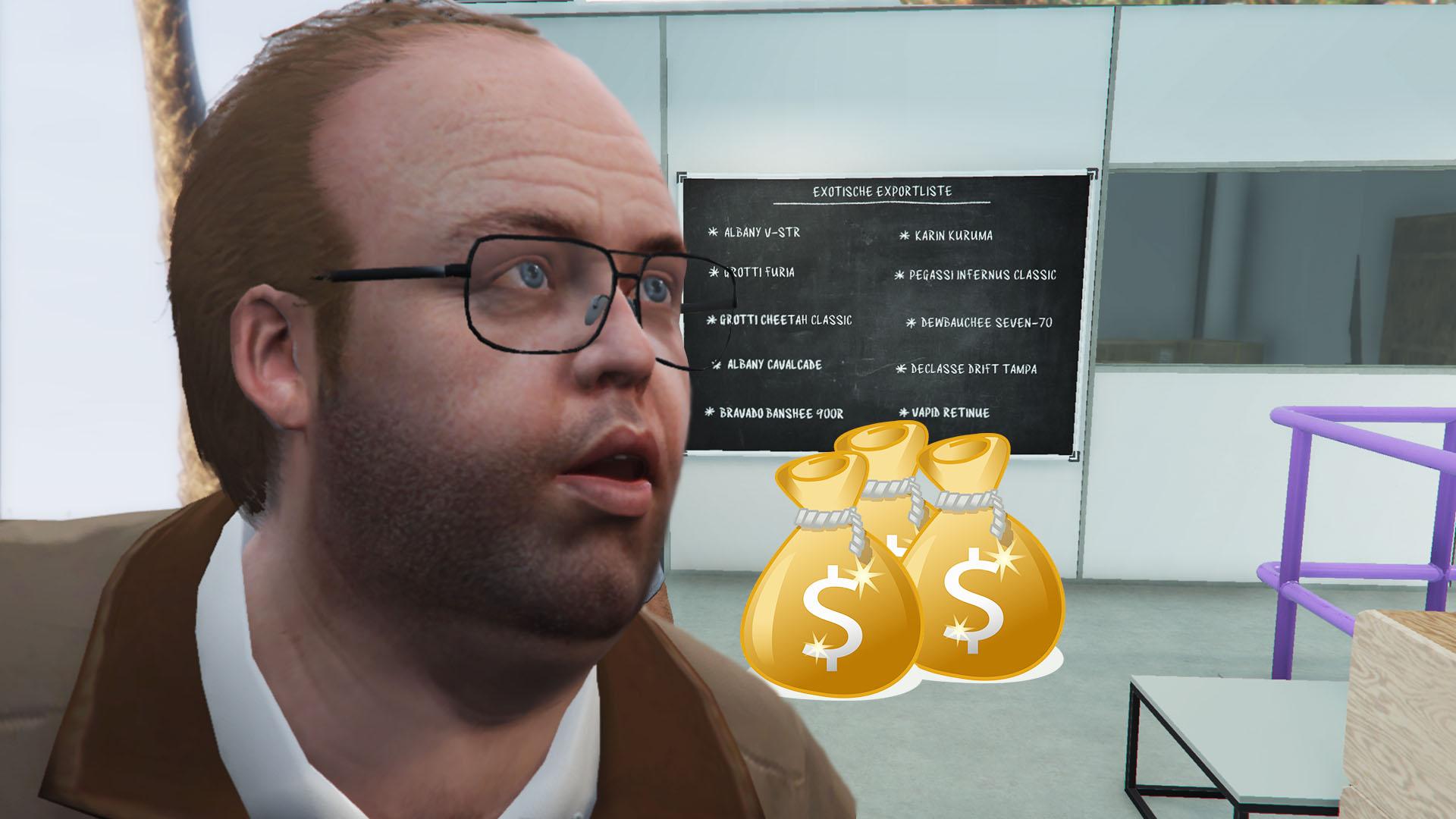 Ein Spieler fährt einen getunten Sportwagen in GTA Online bei Nacht in der Stadt, auf der Suche nach seltenen Spawns.