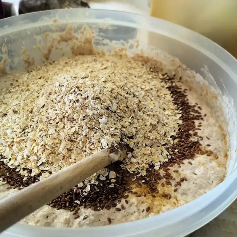 Haferflocken hinzufügen