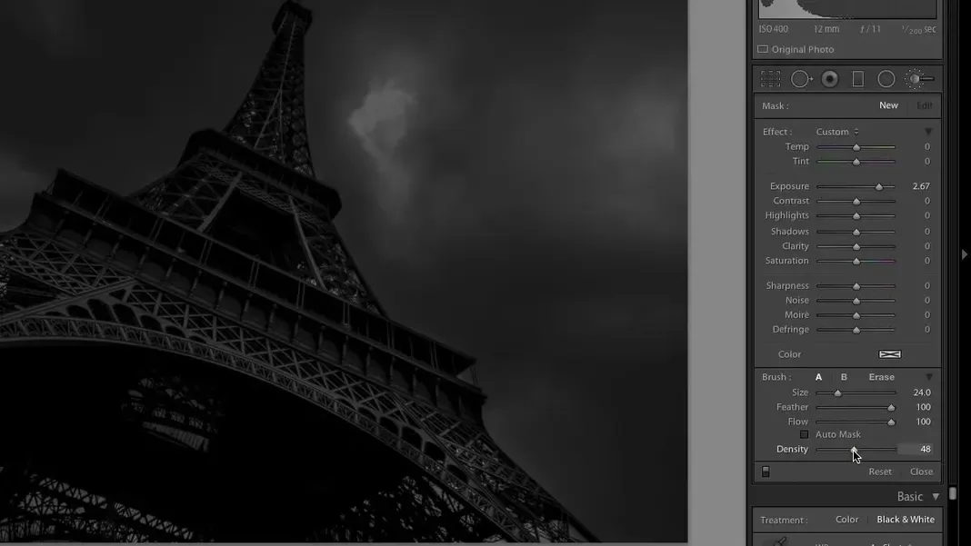 Hinzufügen von Details in dunklen Bereichen des Turms