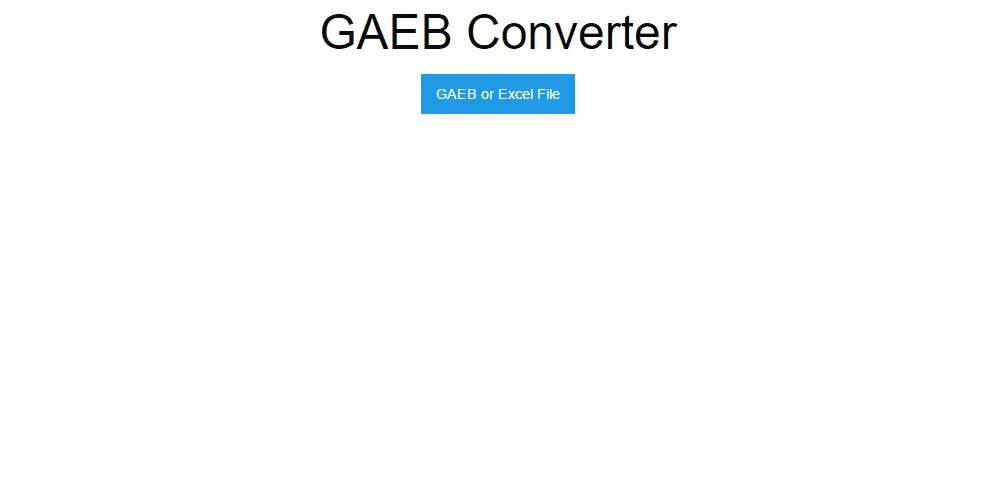 Hochladen von GAEB-Dateien in den Konverter