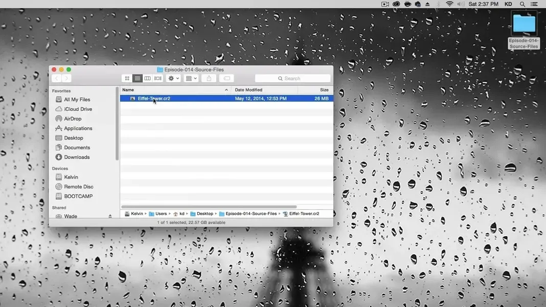Importieren der Quelldatei in Lightroom