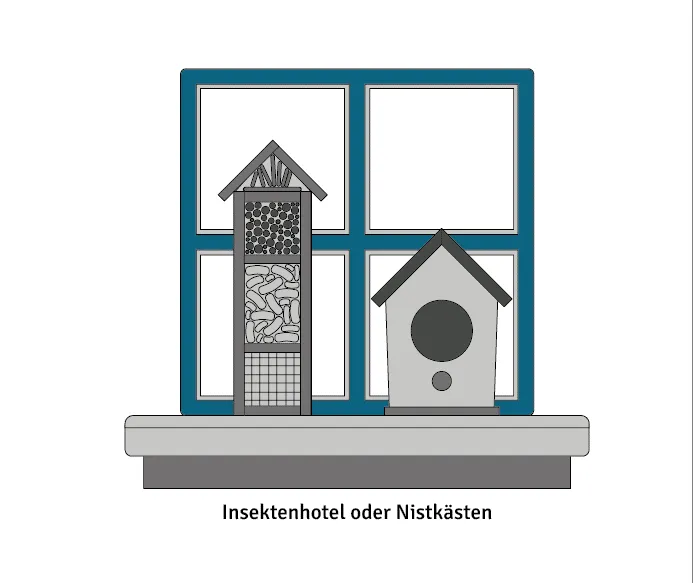 Insektenhotels und Nistkästen