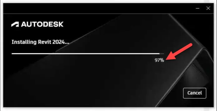 Installation von Revit 2024 und 2025 – Revit-Installer bei 97% blockiert