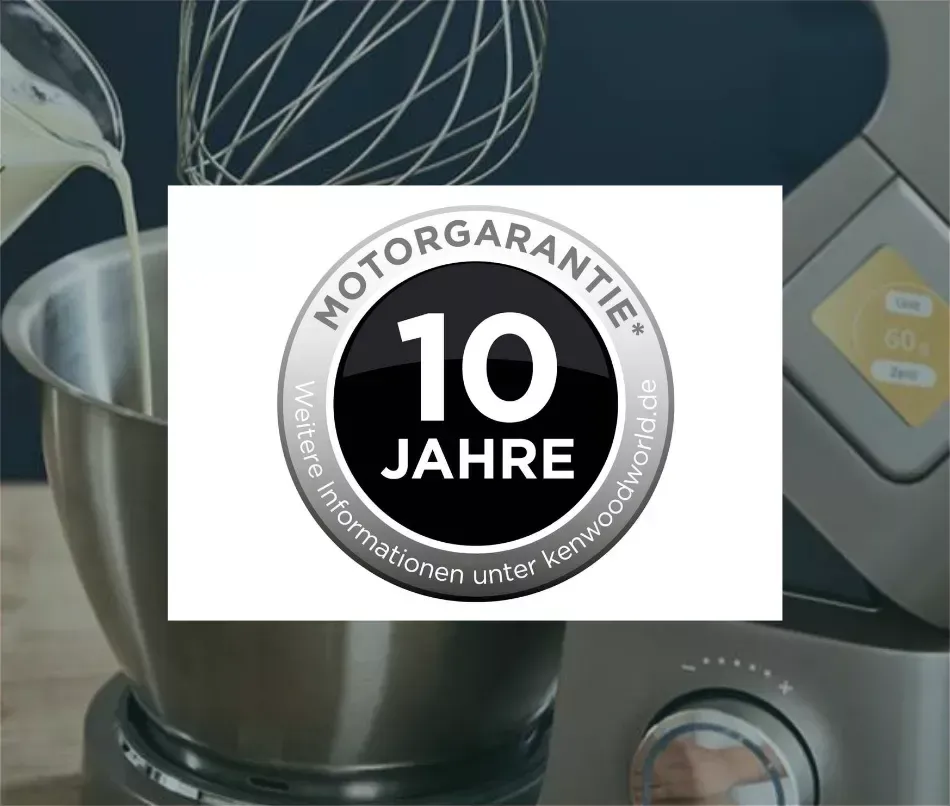Kenwood Küchenmaschine mit 10 Jahren Motorgarantie