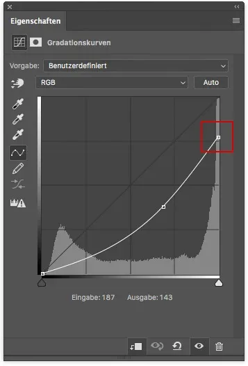 Korrektur des Kontrasts durch Anpassung der Gradationskurve