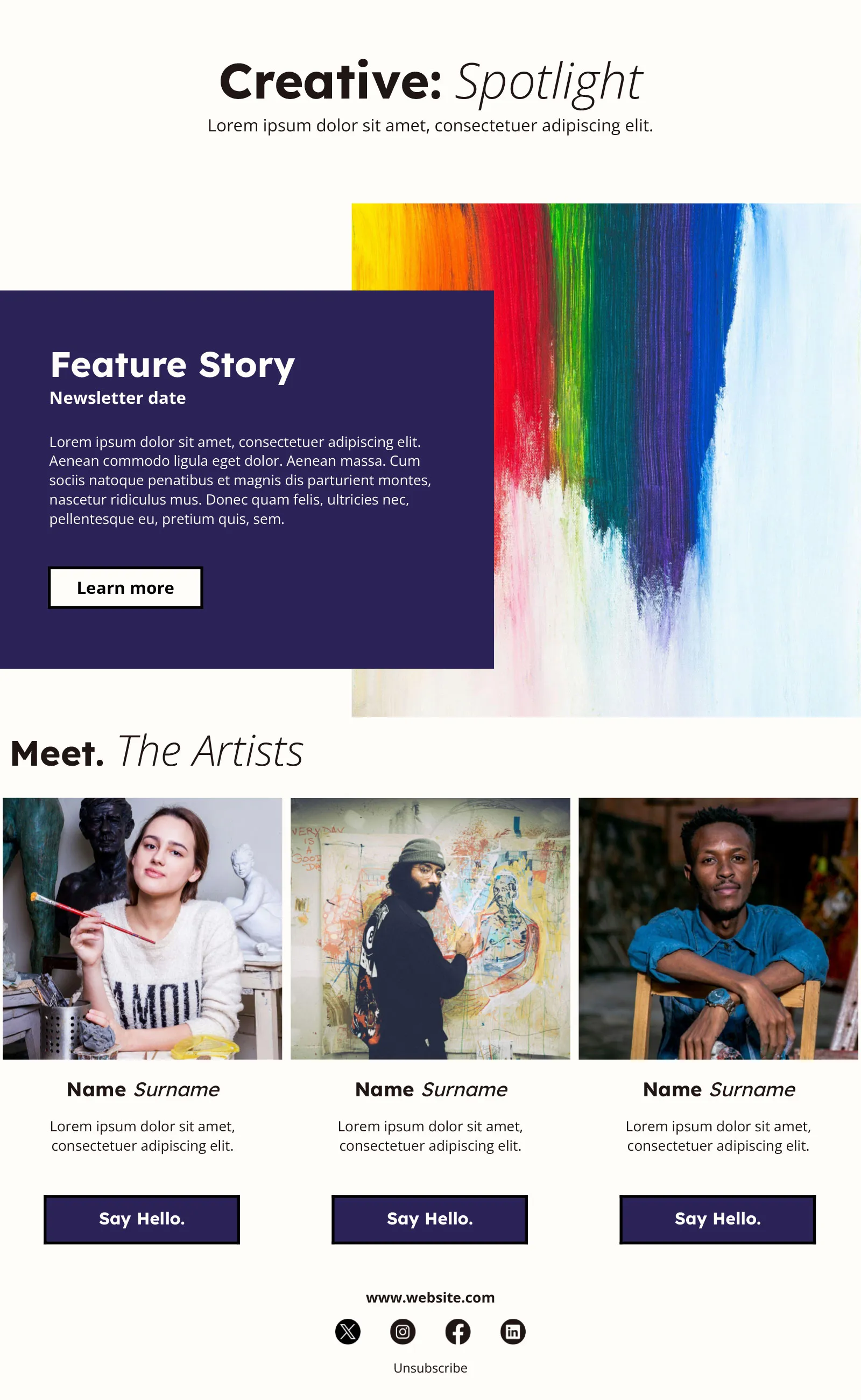 Kreativ-Inspirations-Newsletter Vorlage