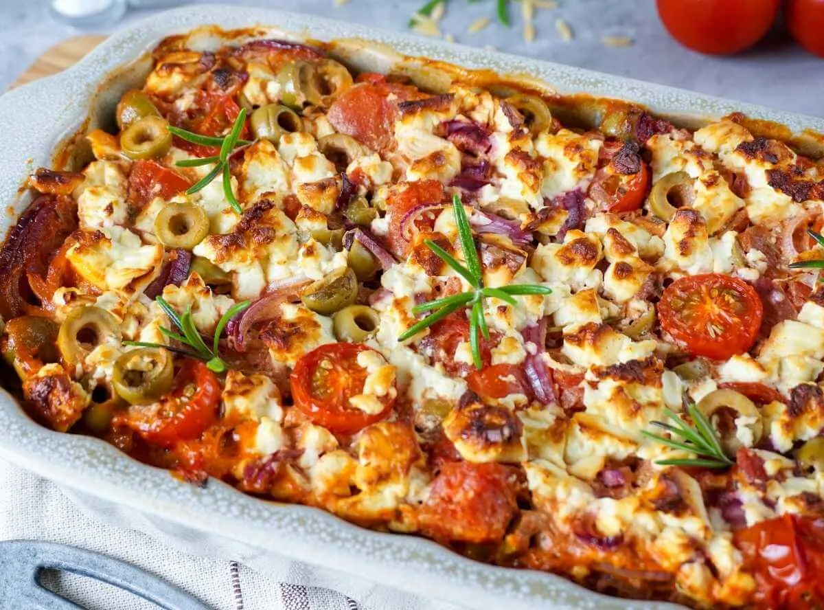 Kritharaki Auflauf mit Feta