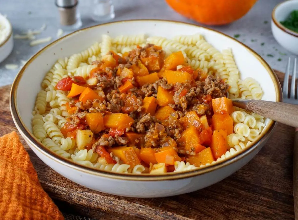 Kürbis-Bolognese: ein herbstliches Pasta-Gericht