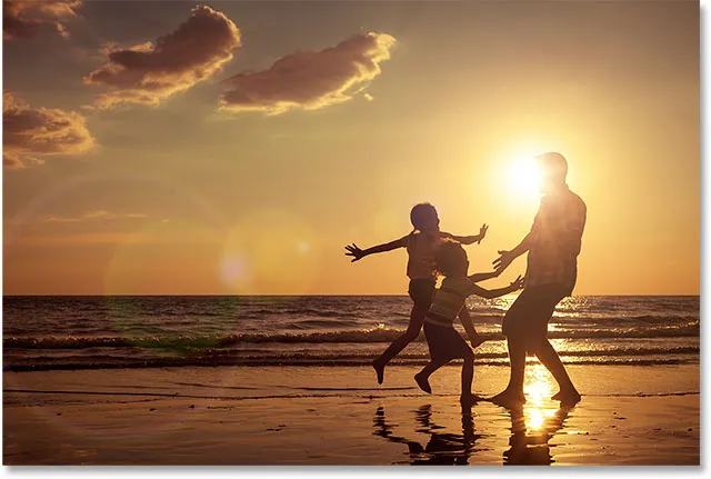 Lens Flare zu einem Foto mit Photoshop CC hinzugefügt.