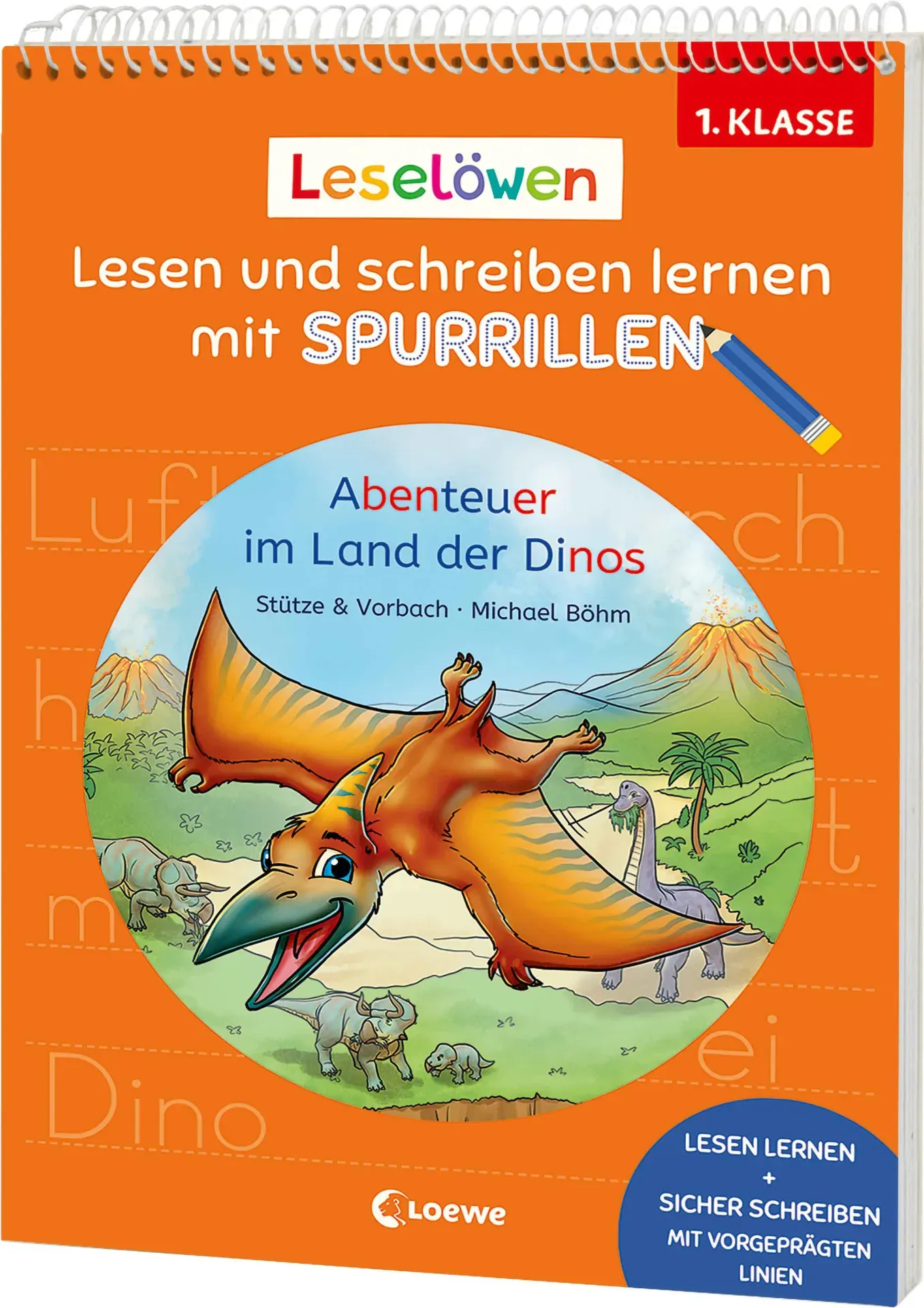 Leselöwen - Lesen und schreiben lernen mit Spurrillen - Abenteuer im Land der Dinos