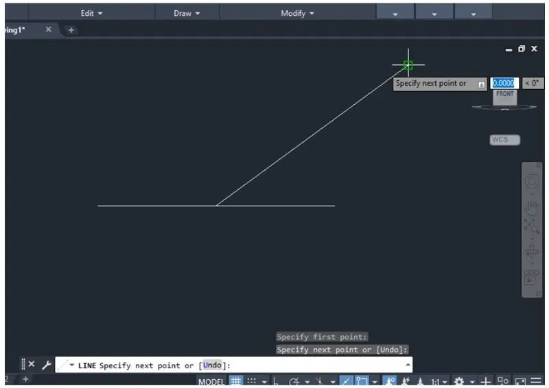 Linie zur Richtungsdefinition