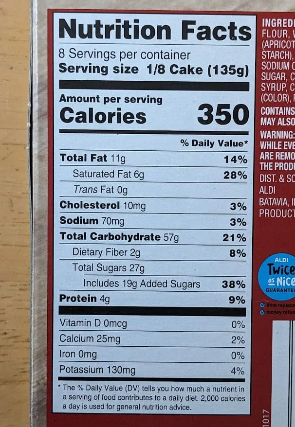 Nährwertangaben für Aldi Apfel-Walnuss-Kuchen von Deutsche Kuche.