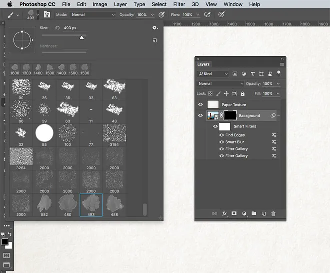 Papiertextur als Multiplizieren-Ebene