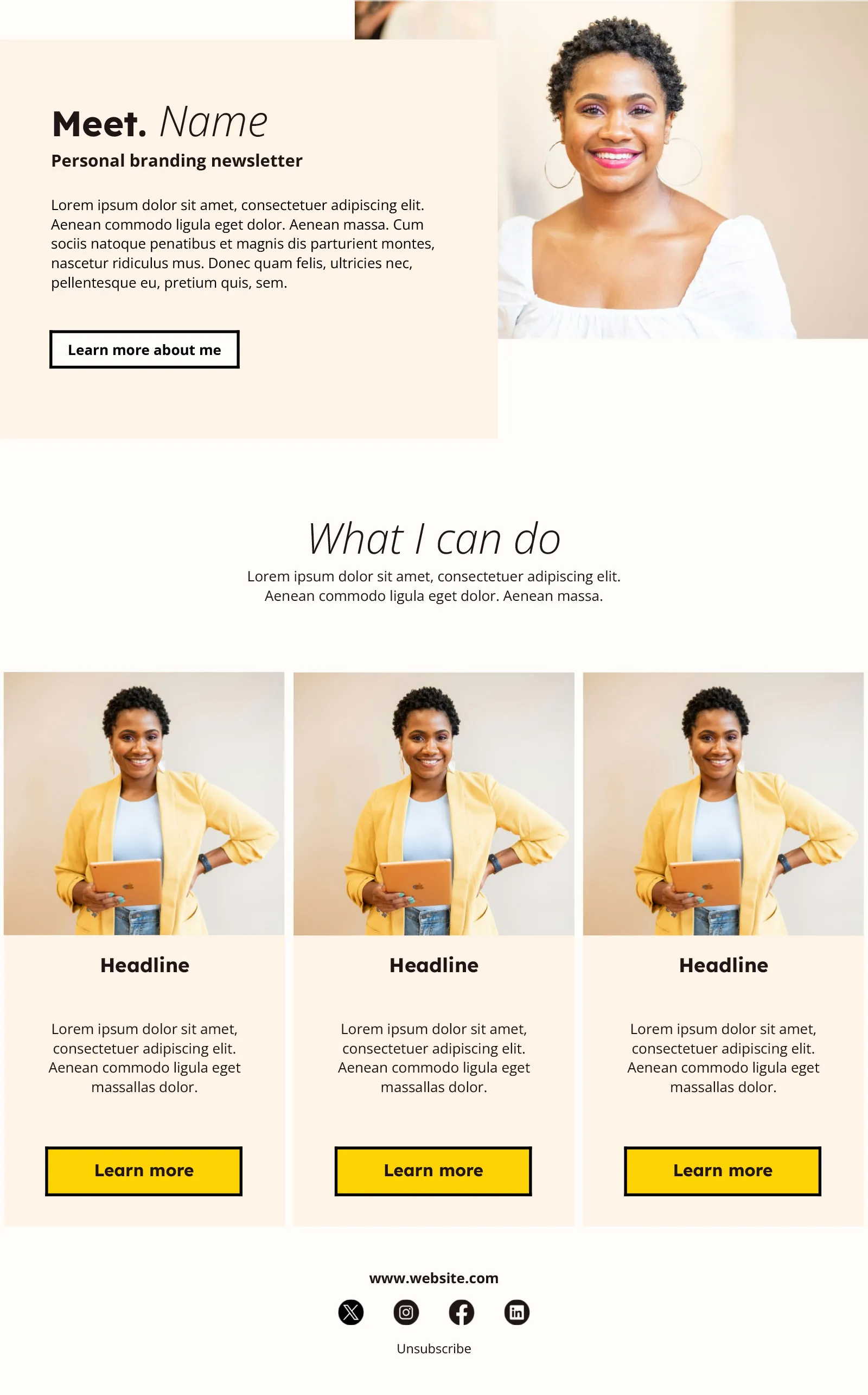 Persönliche Markenbildung Newsletter Vorlage